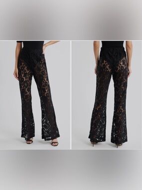 HIGH HEEL JUNGLE Jen Lace Flare See Through Pants size M/L